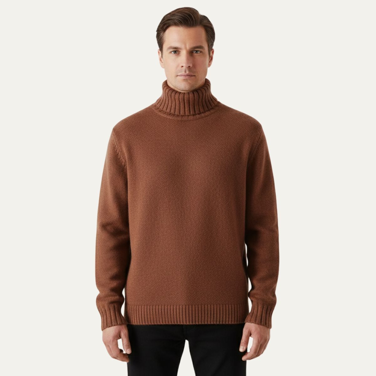 Bram | Men's Crew Neck Sweater Brown