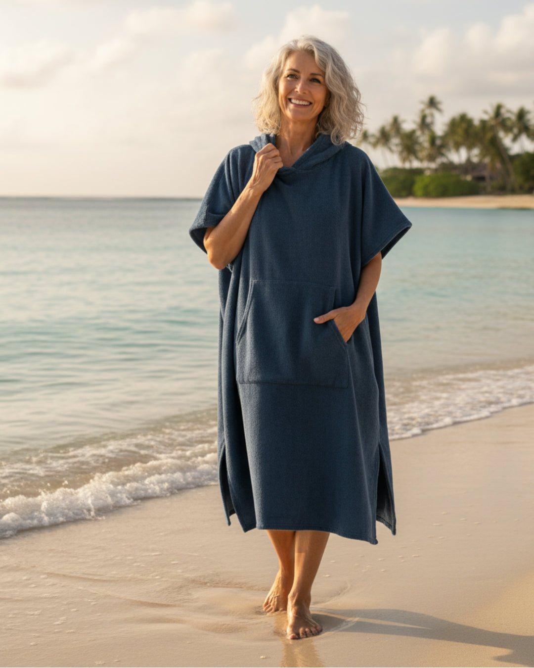 Vera | Women's Linen Beach Cover Up Dress Navy