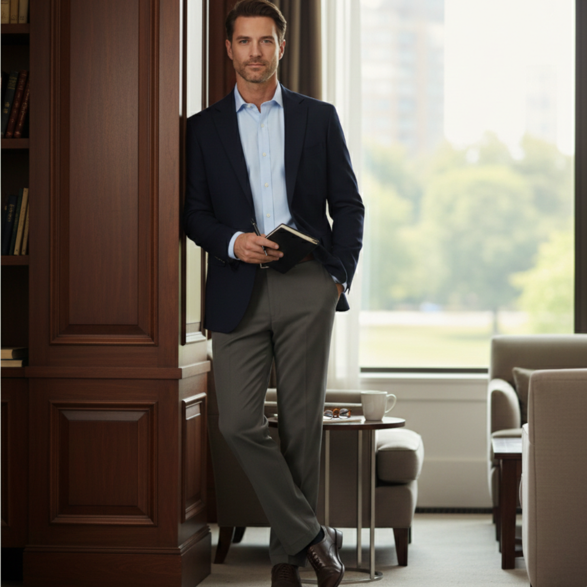 Lars | Men's Tailored Dress Pants Gray Straight Leg
