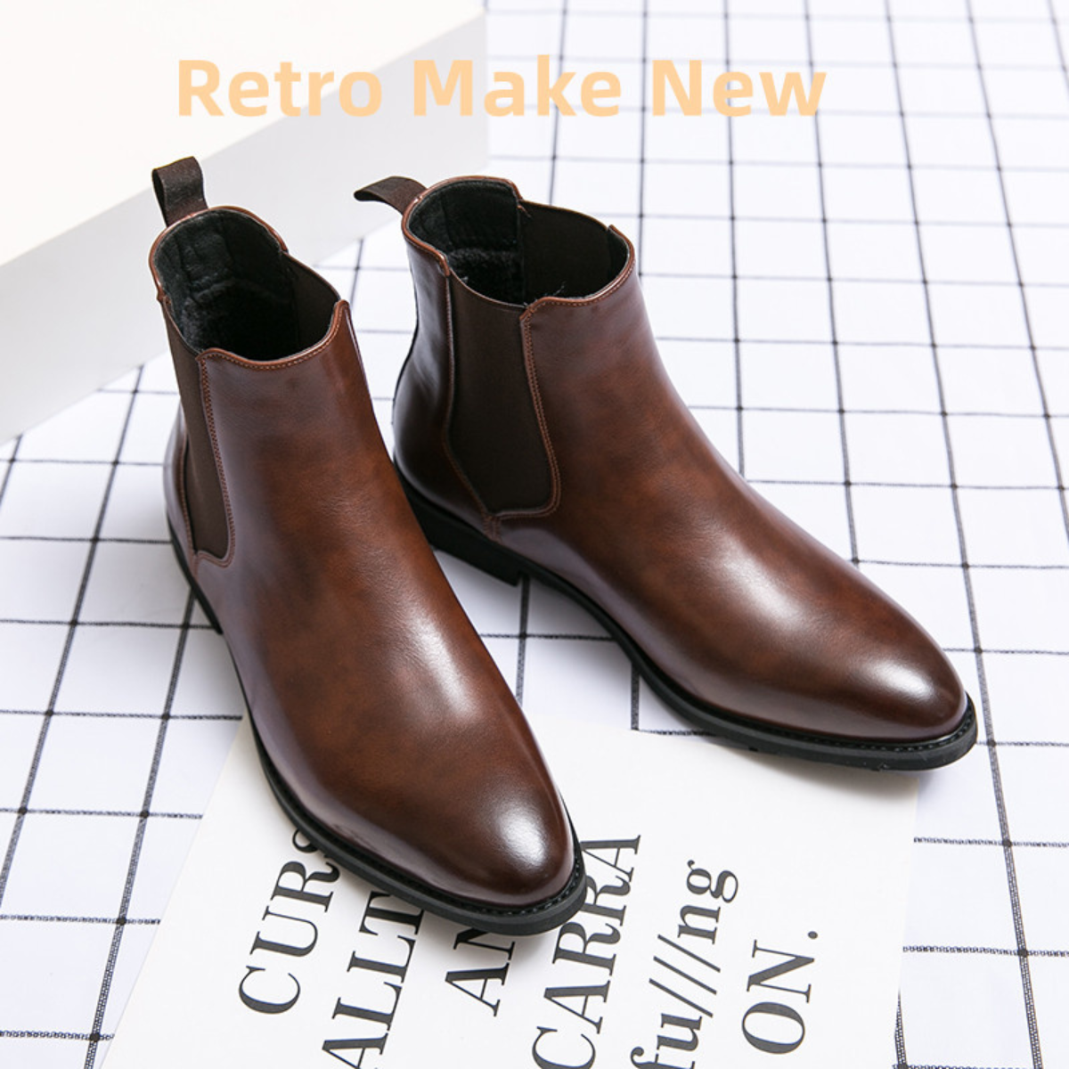 Axel | Men's Vintage Leather Chelsea Boots Brown