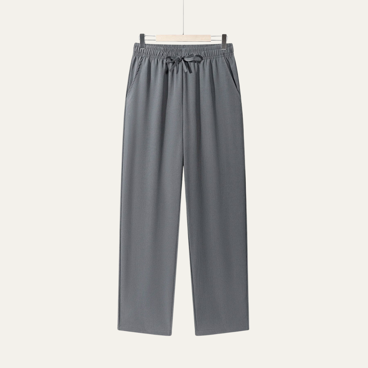 Callum | Men's Relaxed Linen Pants Gray Drawstring