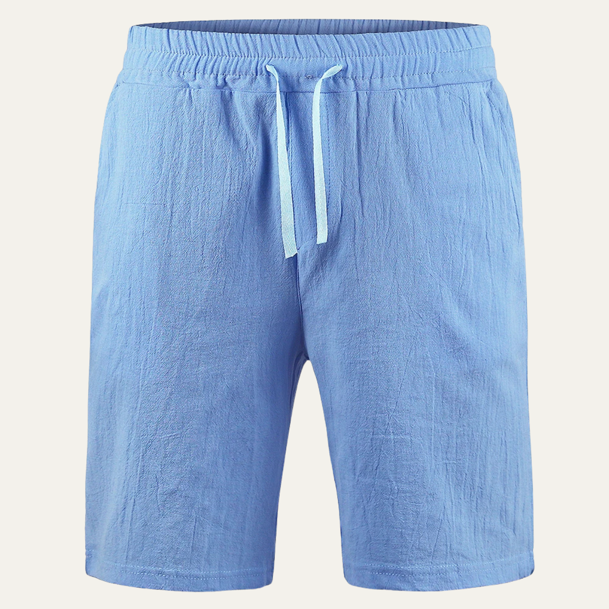Beau | Men's Casual Linen Shorts Light Blue
