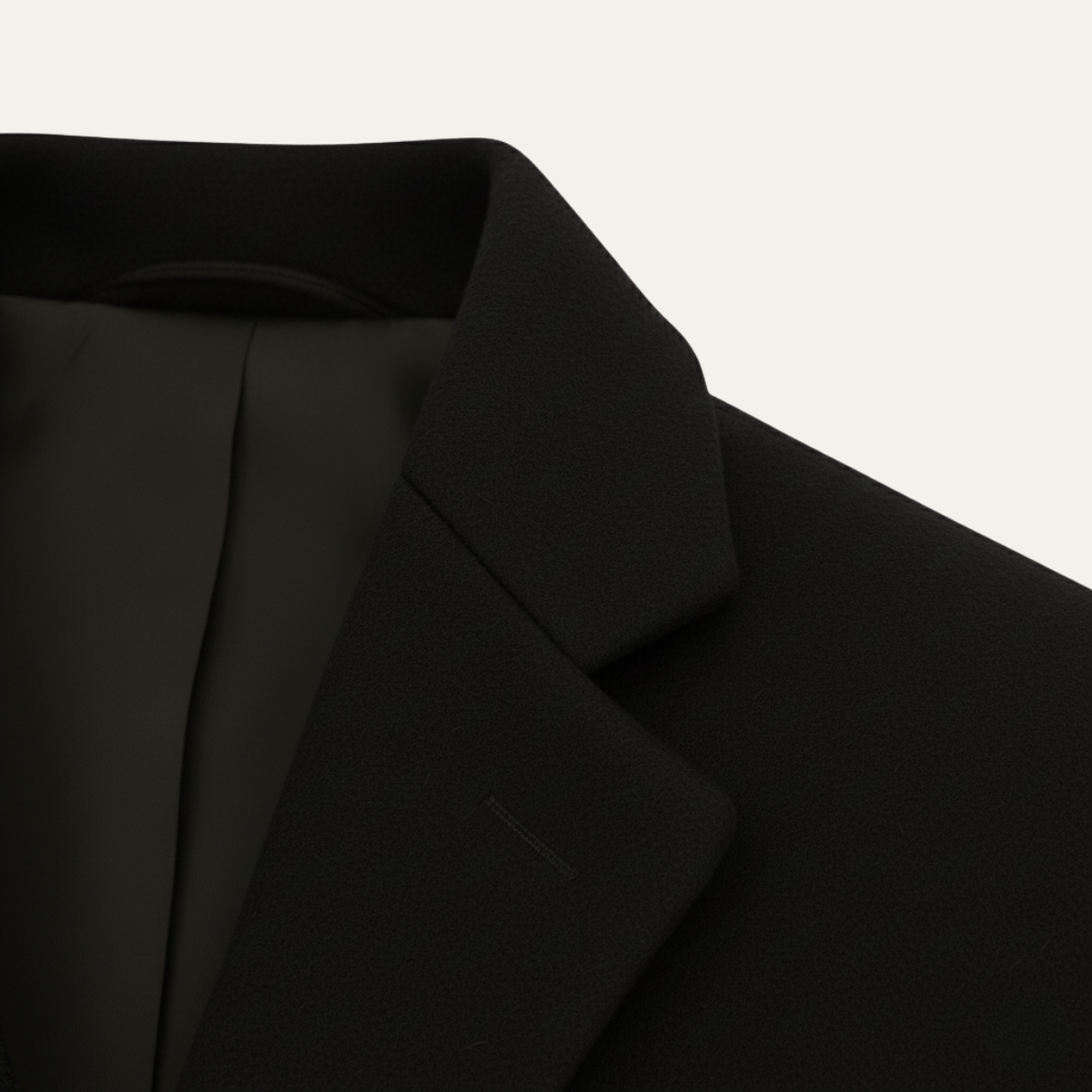 Blake | Men's Smart Single Breasted Wool Overcoat Black