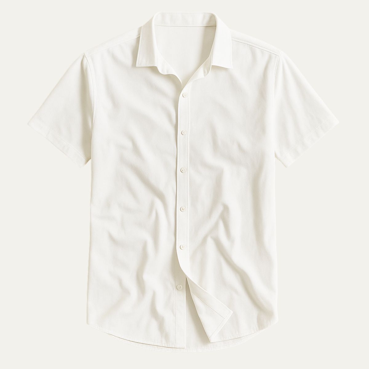 Beau | Men's Linen Shirt White Short Sleeve