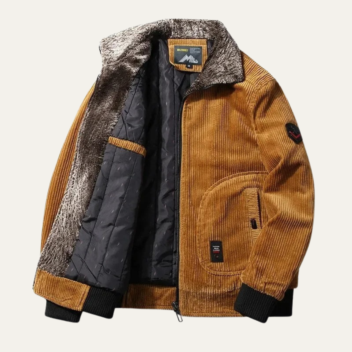 Axel | Men's Corduroy Jacket Camel Sherpa Lined