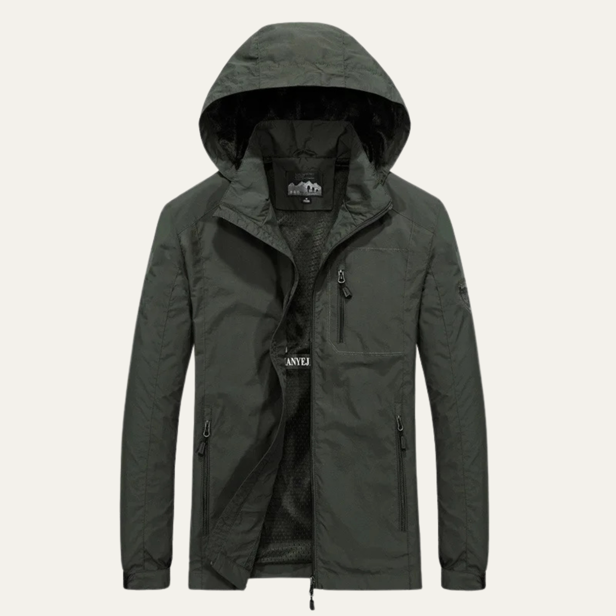 Ada | Men's Waterproof Rain Jacket Hooded Gray Windbreaker