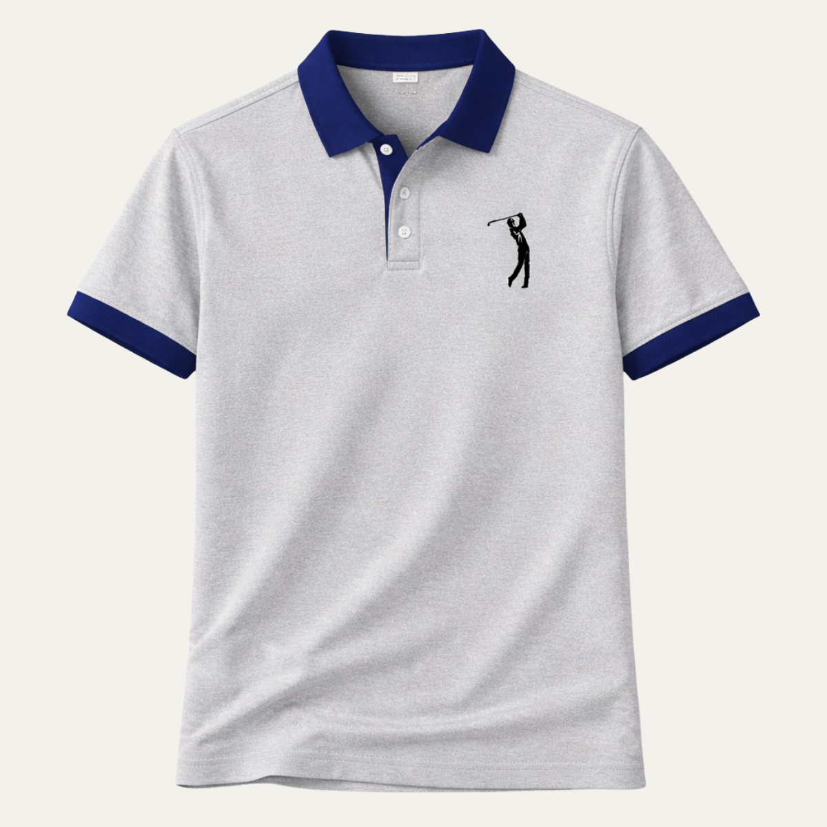 Hugo | Men's Golf Polo Shirt Gray Navy Stripe Short Sleeve