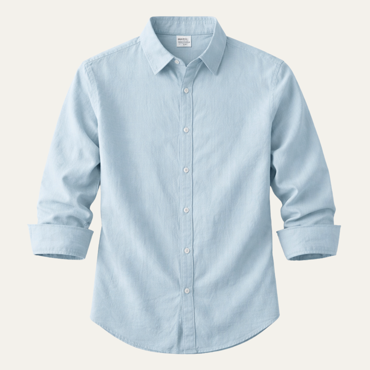 Callum | Men's Linen Cotton Button Up Shirt Light Blue