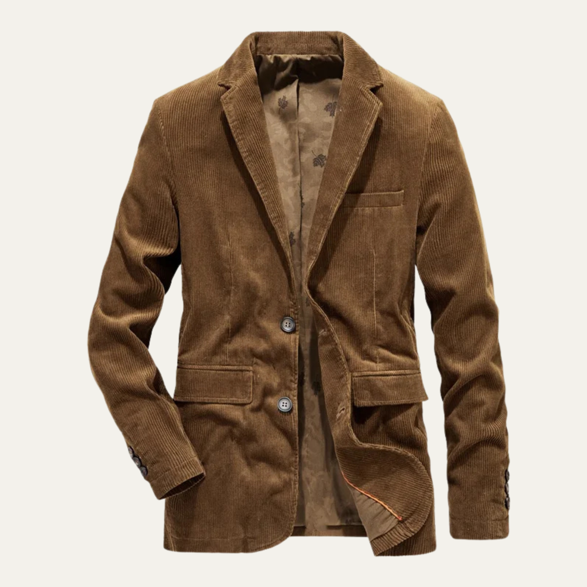 Beau | Men's Casual Corduroy Blazer Brown Button Up