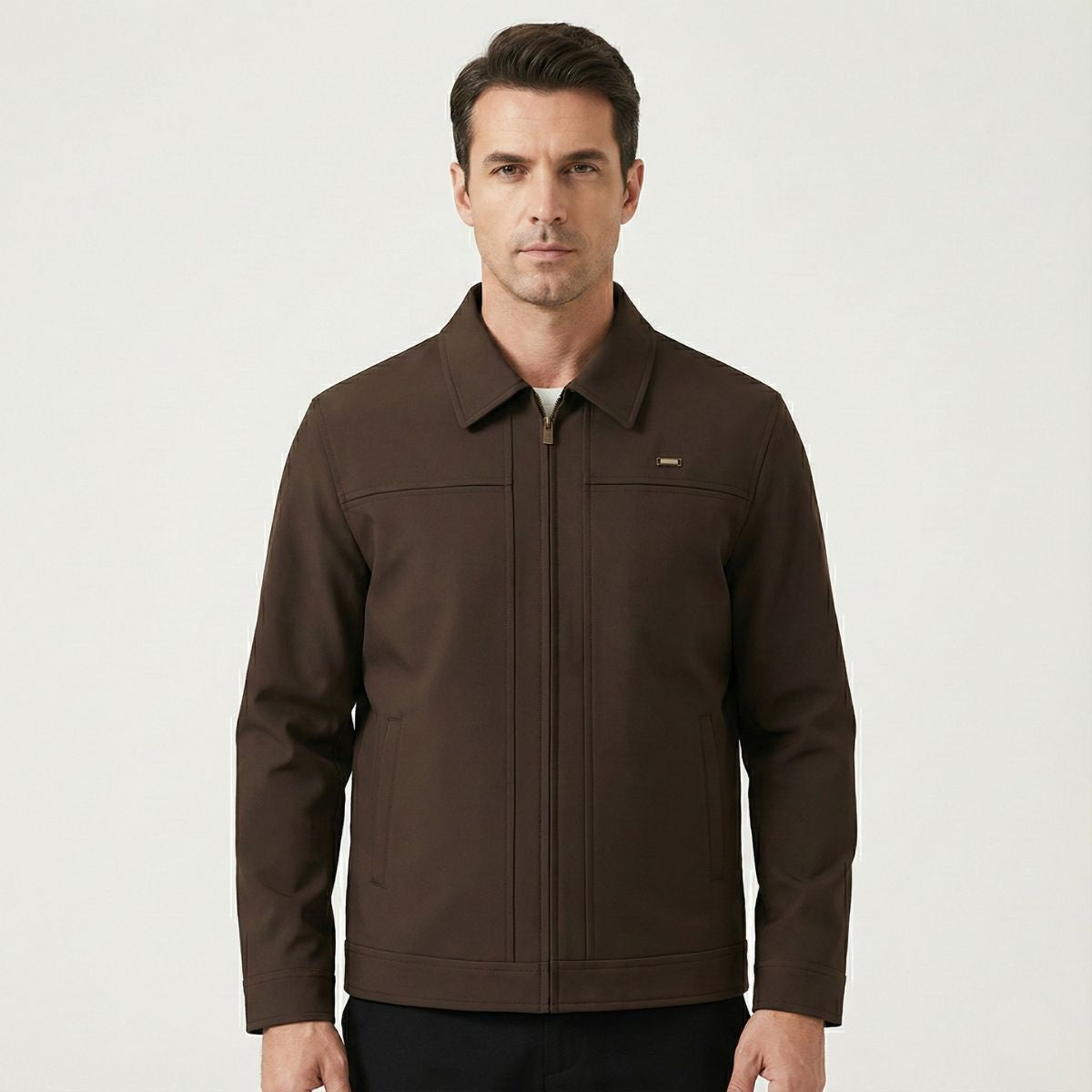 Axel | Men's Casual Harrington Jacket Brown