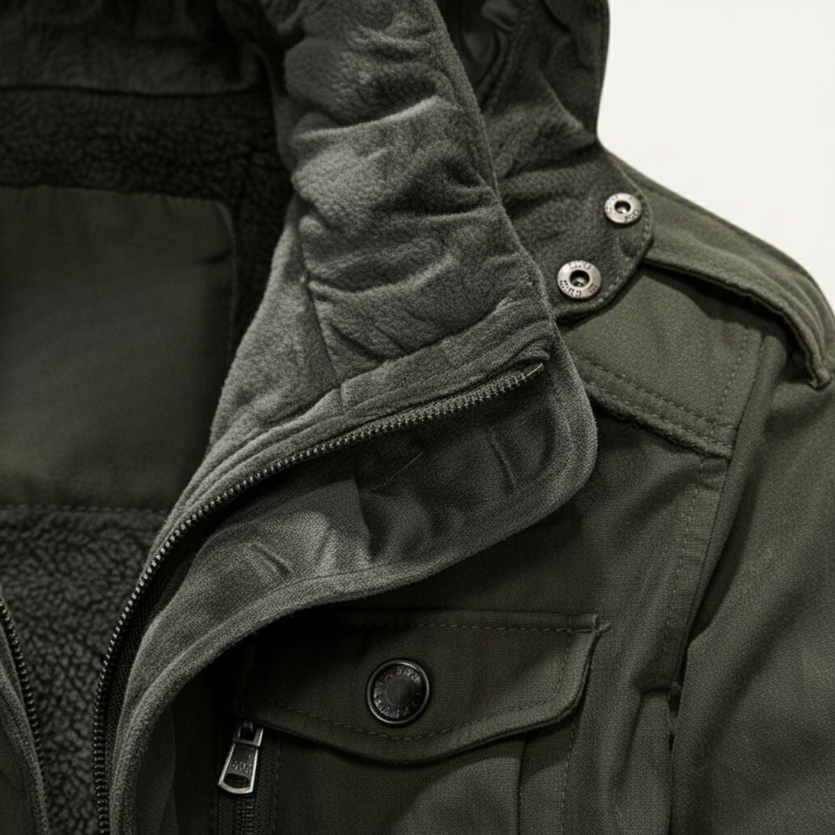 Ash | Men's Winter Parka Olive Hooded Quilted Jacket