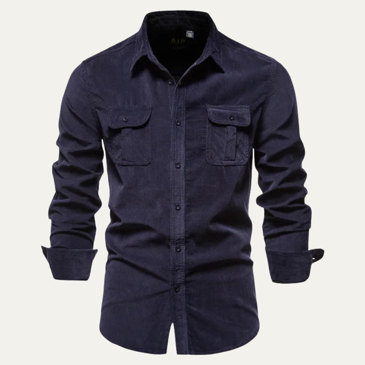 Axel | Men's Denim Shirt Navy Long Sleeve Button Up