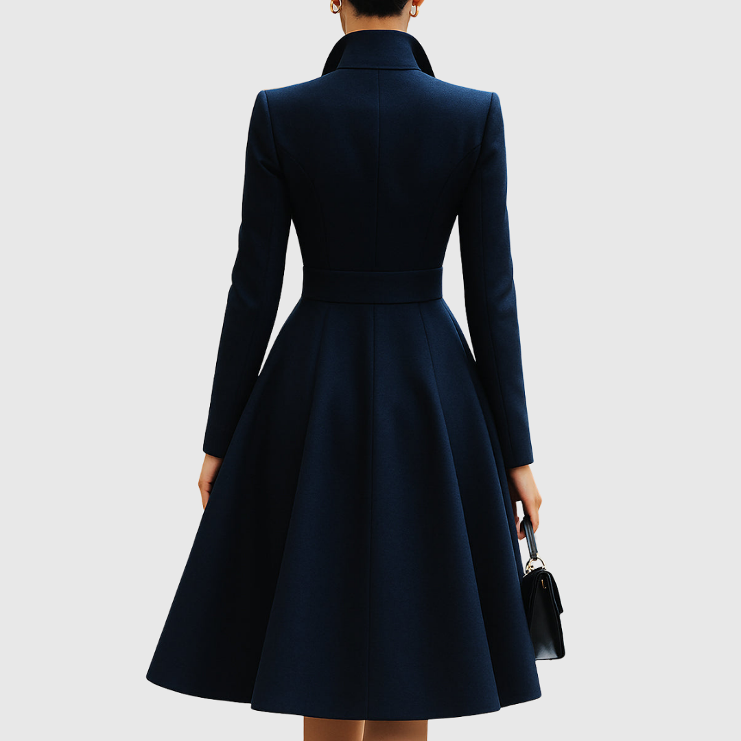 Wren | Women's Velvet Blazer Dress Navy Long Sleeve