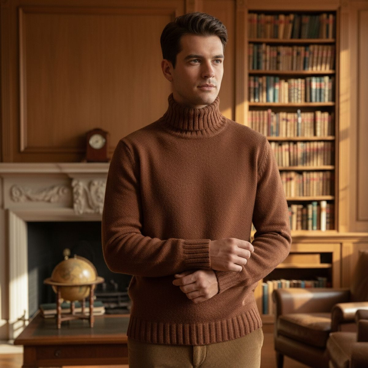Bram | Men's Crew Neck Sweater Brown