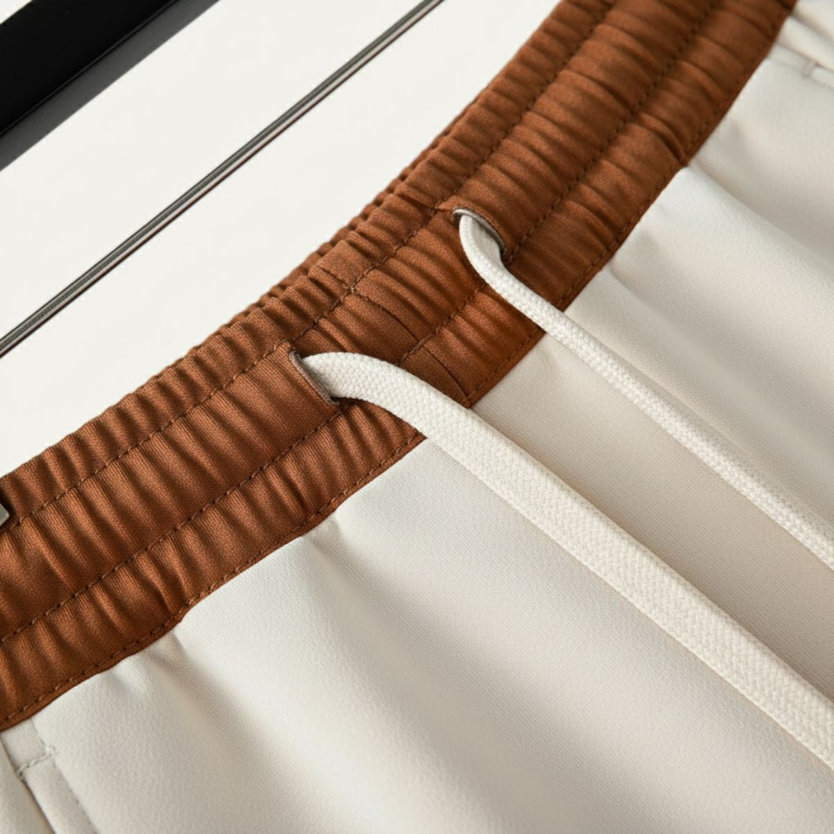 Axel | Men's Sweatsuit Cream Brown Stripe Track Jacket Joggers Set