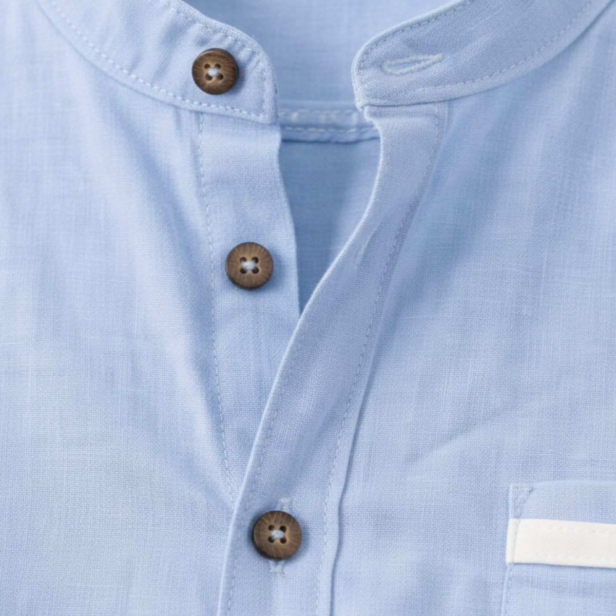 Tate | Men's Button Up Shirt Light Blue Mandarin Collar