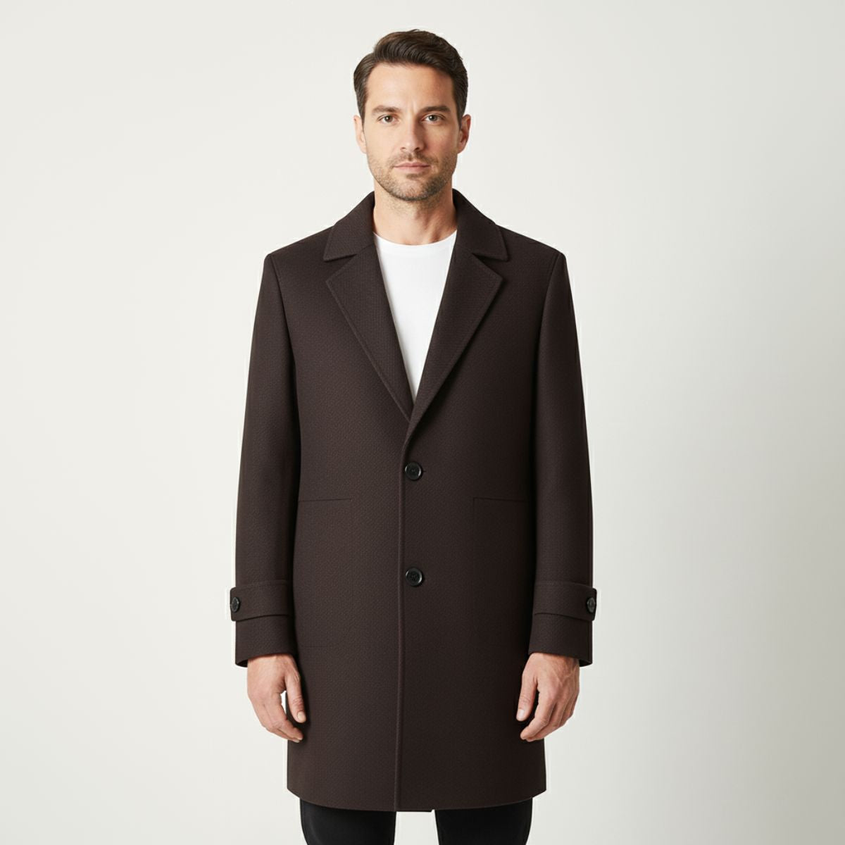 Callum | Men's Smart Casual Overcoat Brown