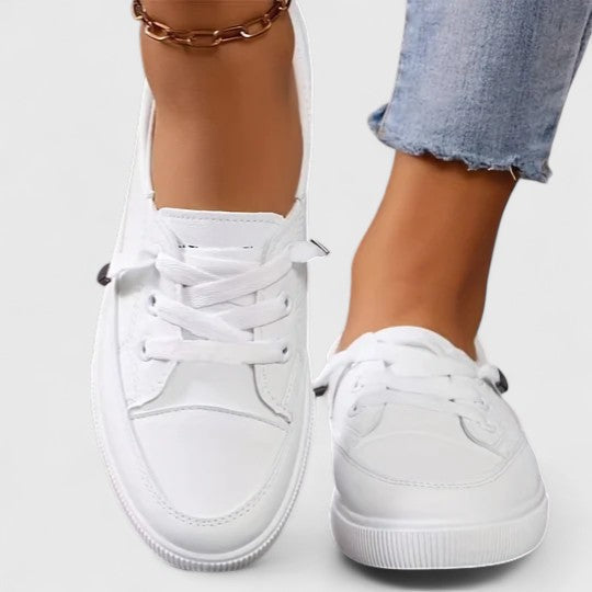 Ivy | Women's White Canvas Lace Up Sneaker Casual