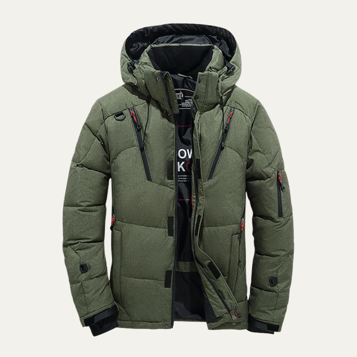 Axel | Men's Puffer Jacket Black Hooded Winter Insulated