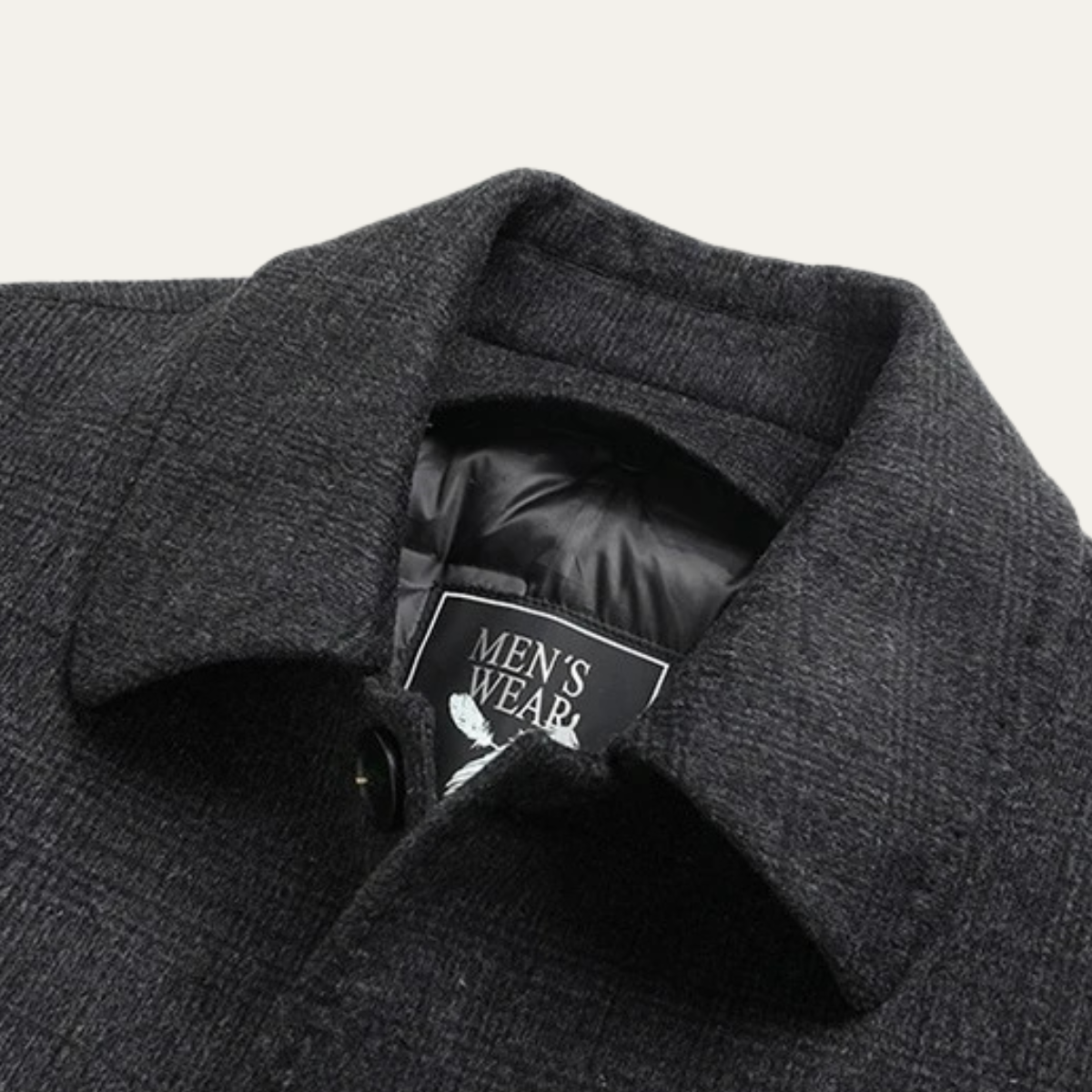 Jasper | Men's Wool Blend Overcoat Charcoal Down Insulated