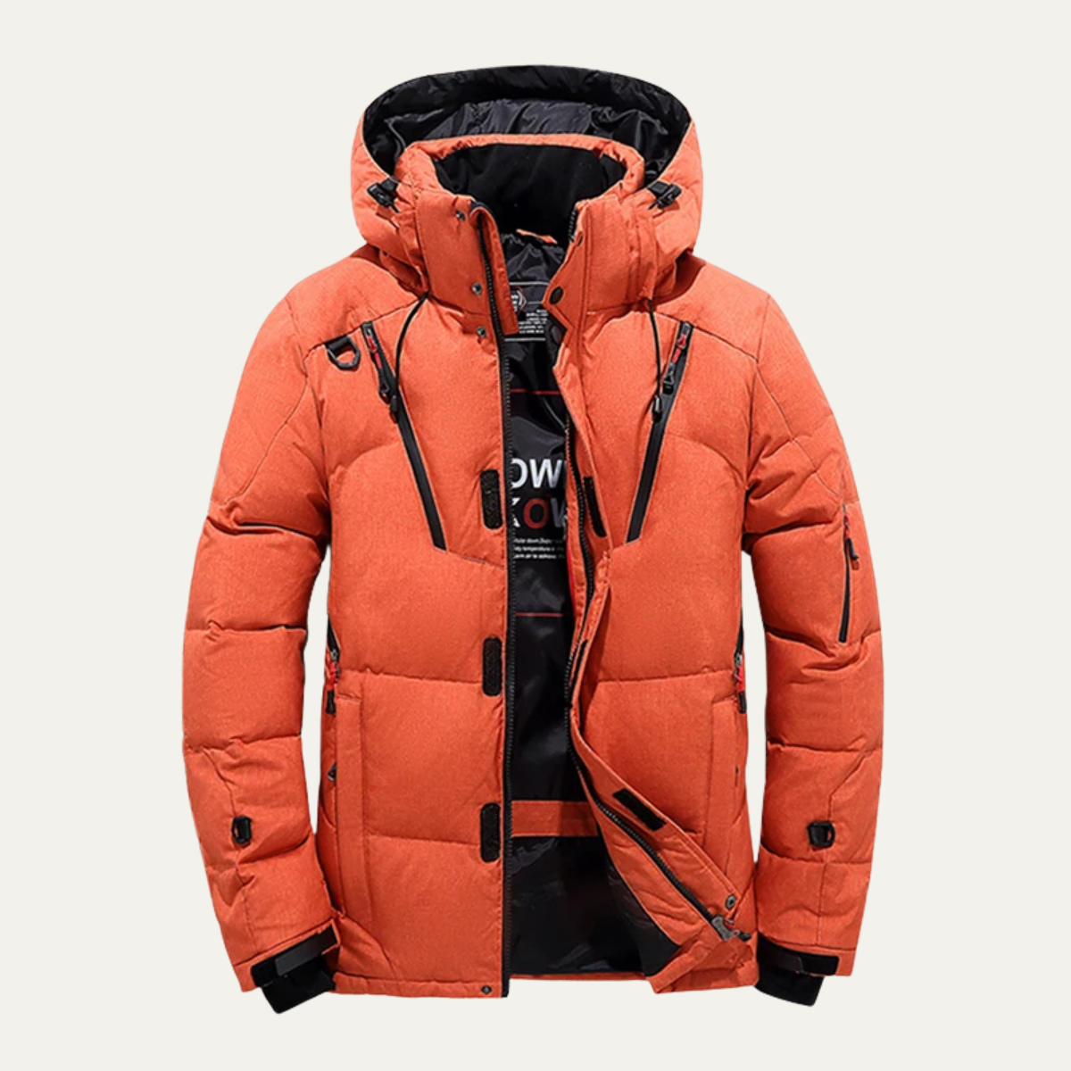 Axel | Men's Puffer Jacket Black Hooded Winter Insulated