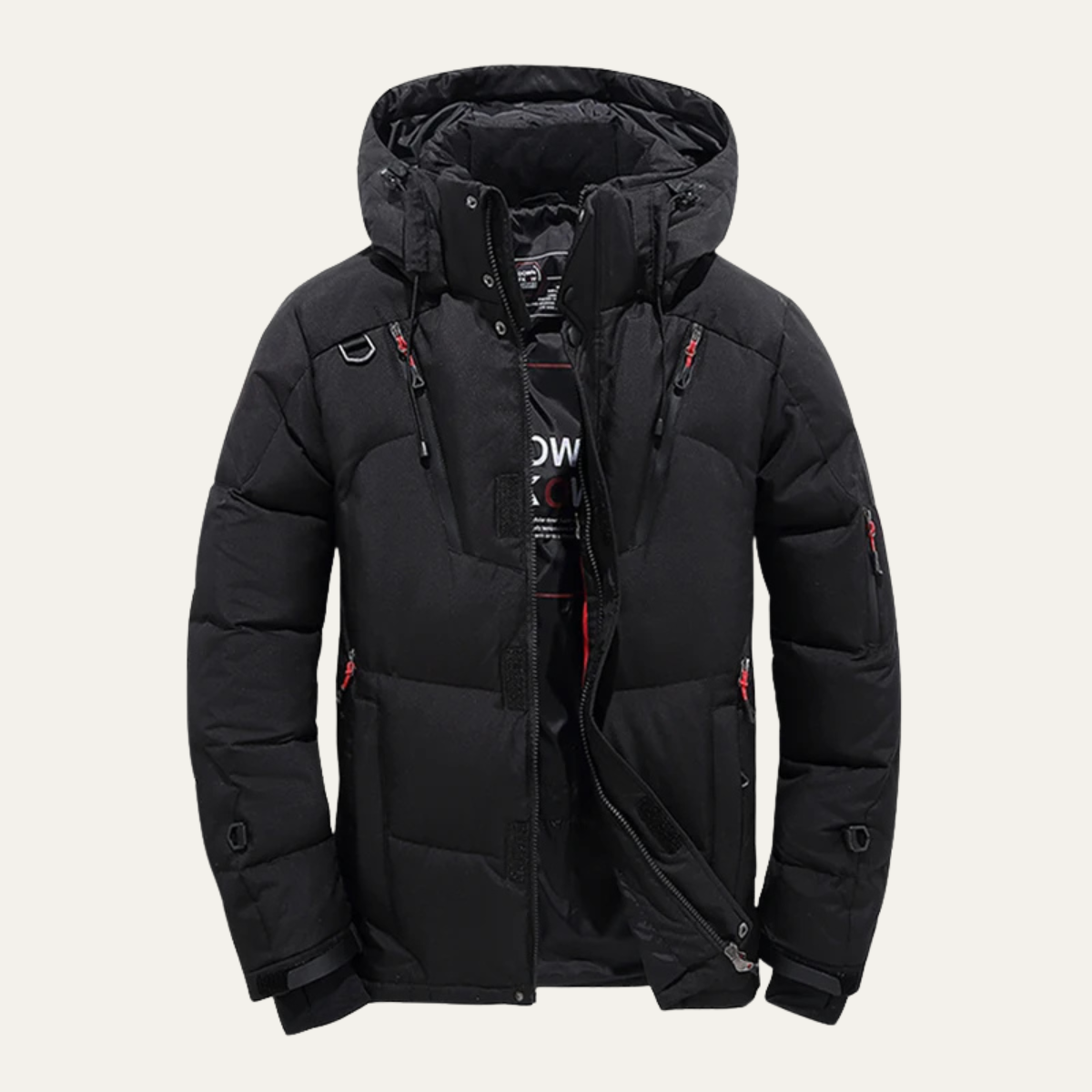 Axel | Men's Puffer Jacket Black Hooded Winter Insulated