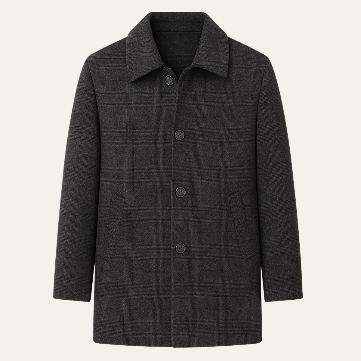 Jasper | Men's Wool Blend Overcoat Charcoal Down Insulated