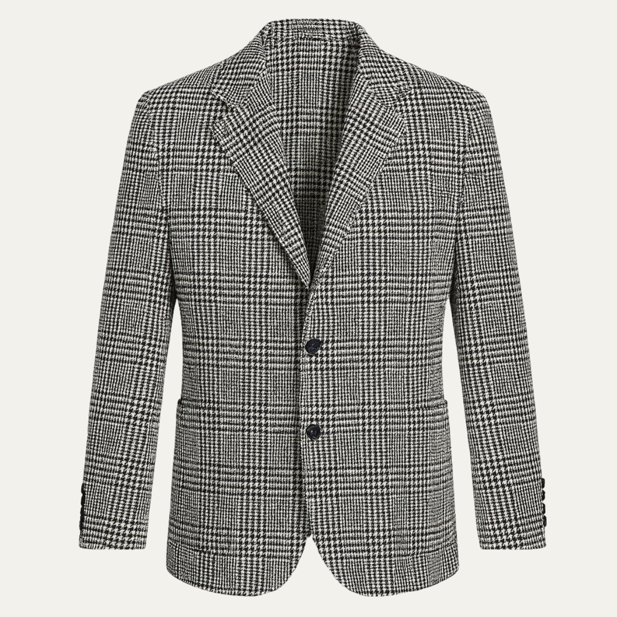 Rhys | Men's Check Blazer Cream Houndstooth Classic Fit