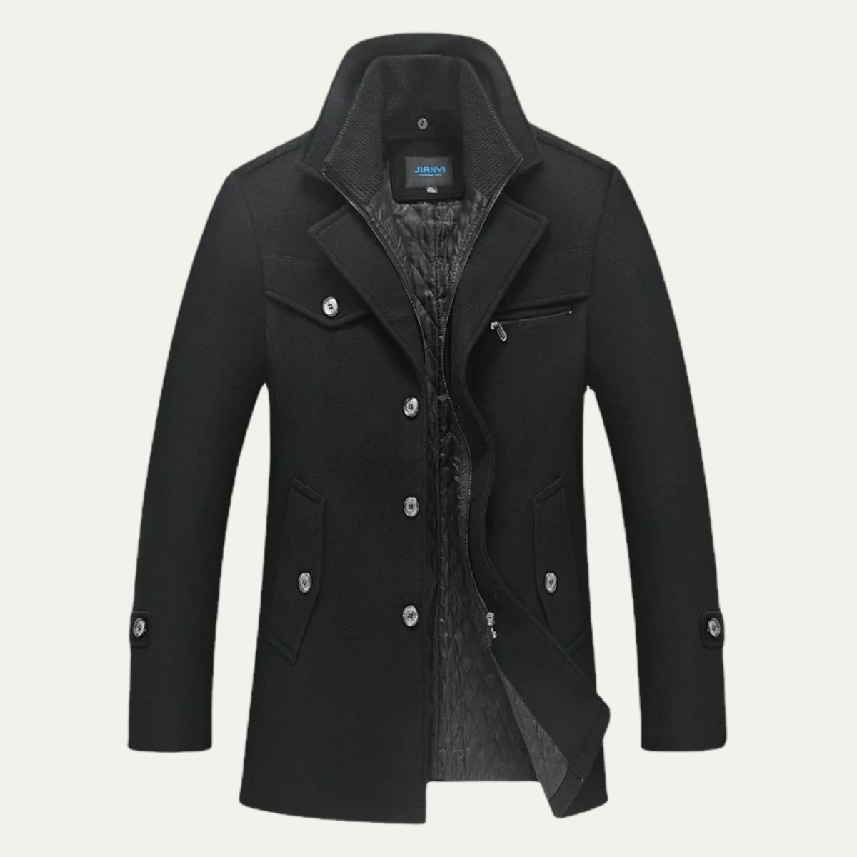 Callum | Men's Smart Casual Wool Blend Camel Coat With Quilted Liner