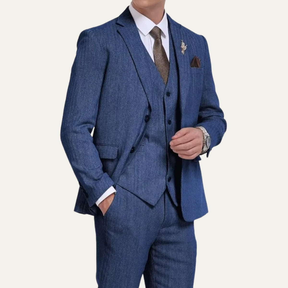 Jasper | Men's Three Piece Suit Gray Tweed Slim Fit