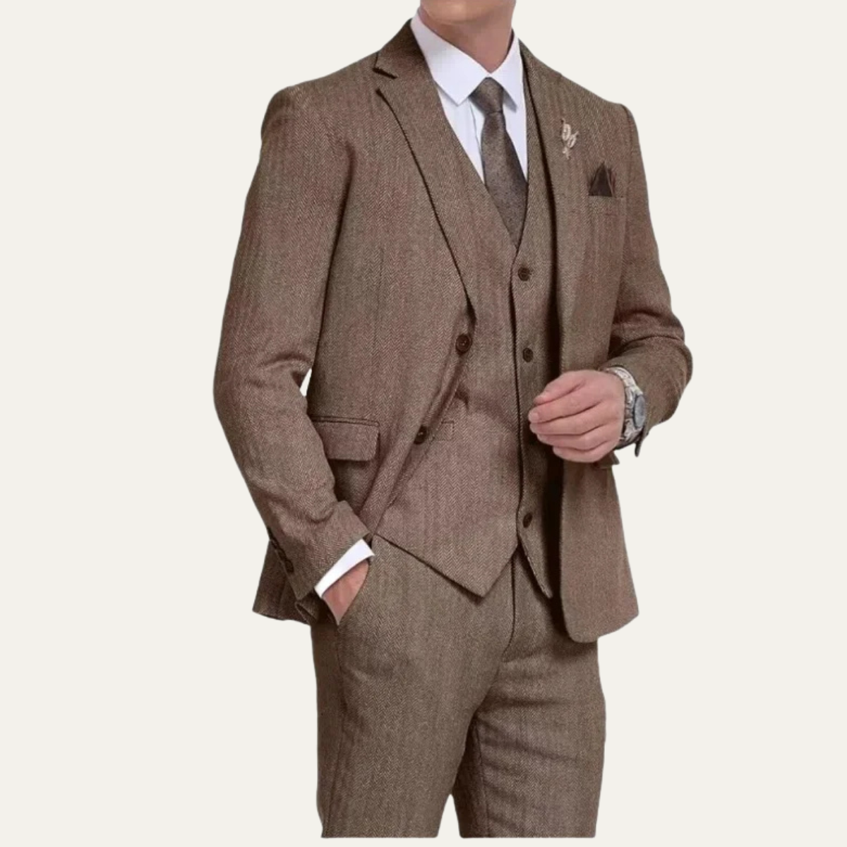 Jasper | Men's Three Piece Suit Gray Tweed Slim Fit