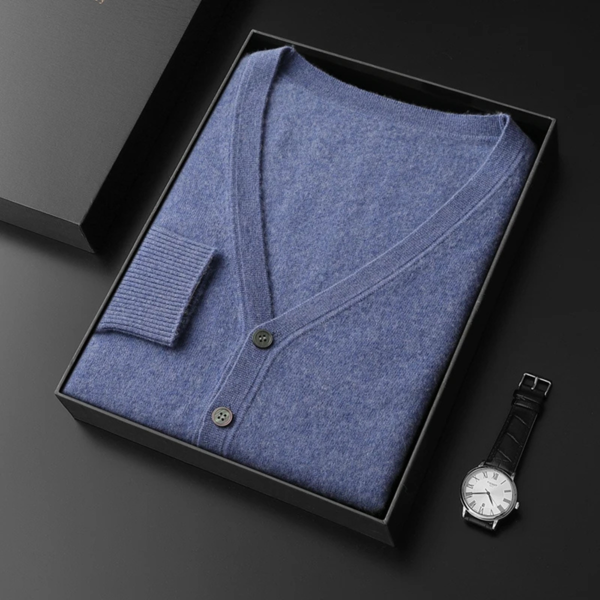 Bram | Men's Crew Neck Cardigan Sweater Camel