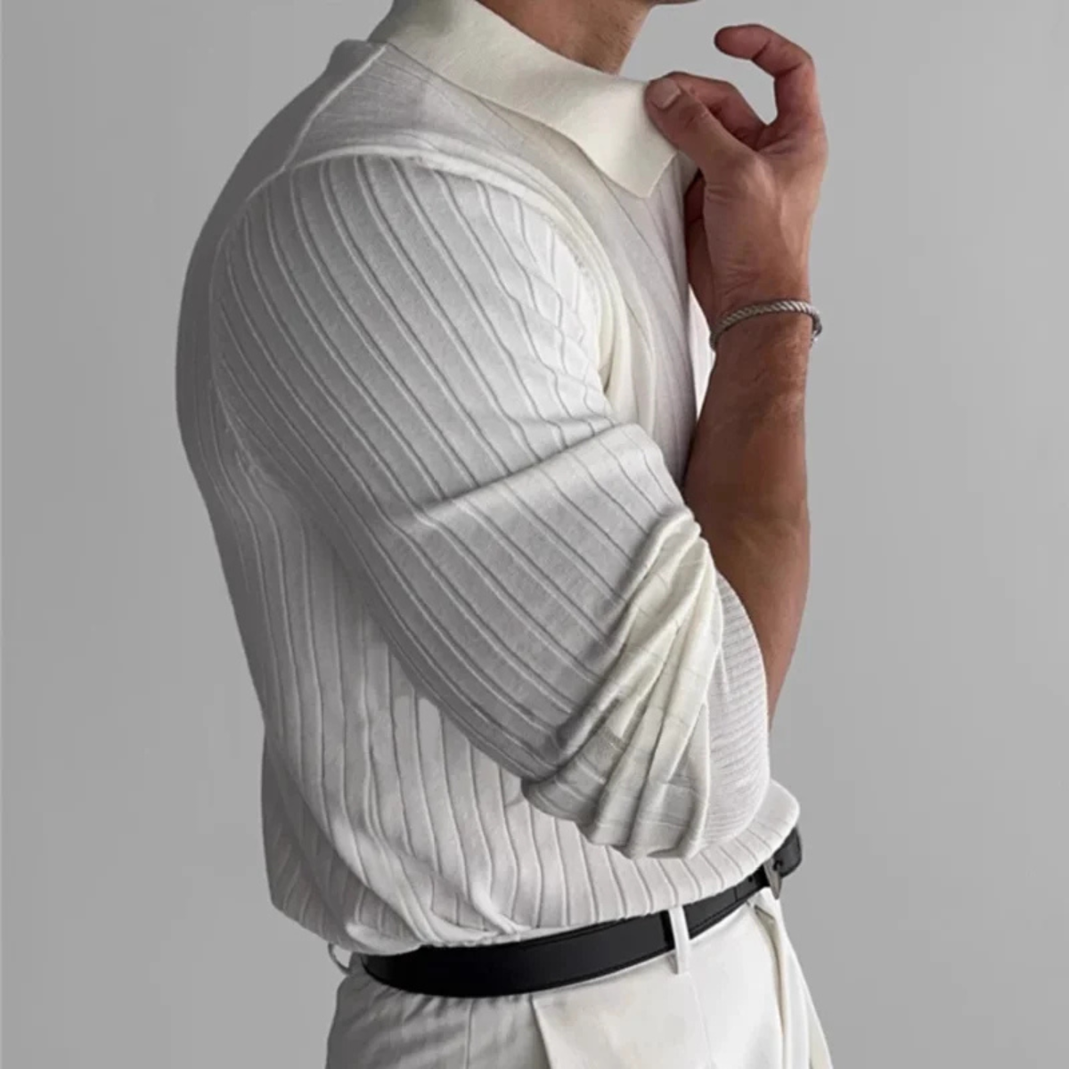 Nash | Men's Smart Casual Pinstripe Button Up Shirt Cream
