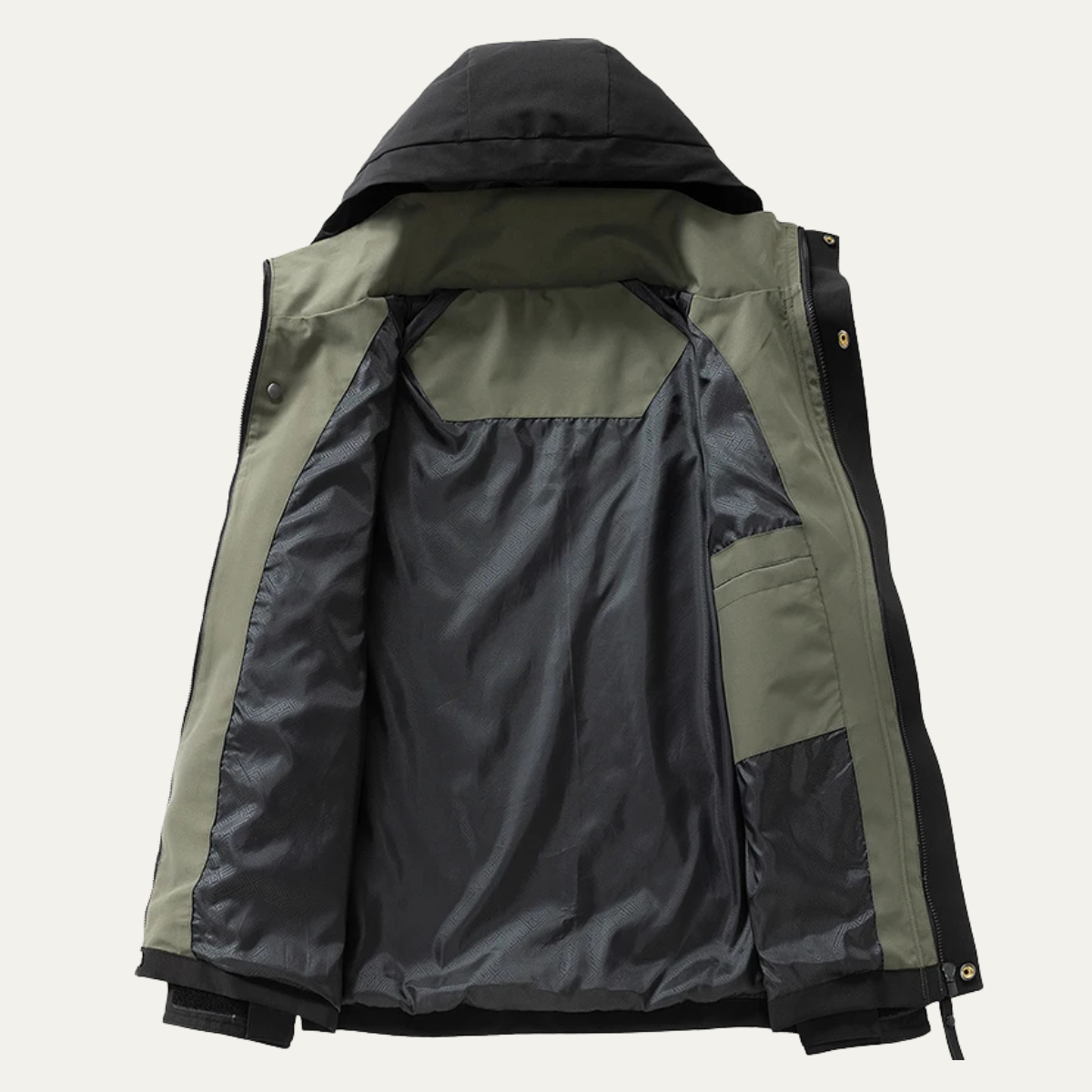 Ezra | Men's Rain Jacket Black Windbreaker Hooded Lightweight
