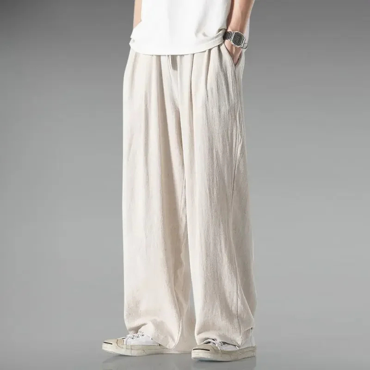 Rowan | Men's Relaxed Fit Linen Pants Navy