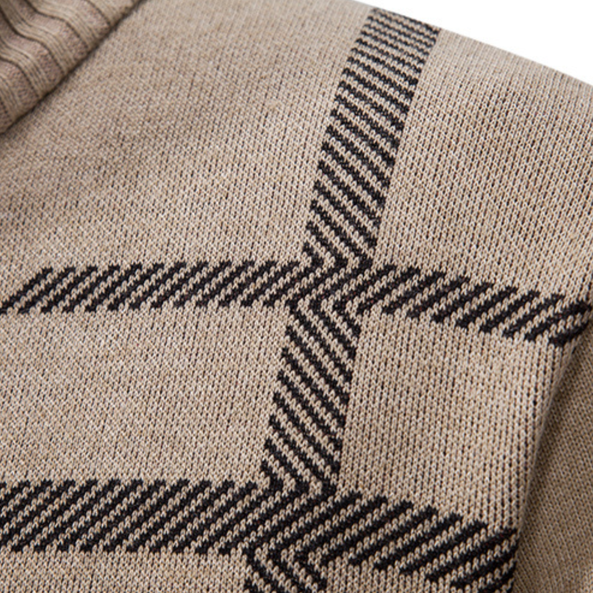 Beau | Men's Full Zip Cardigan Gray Plaid
