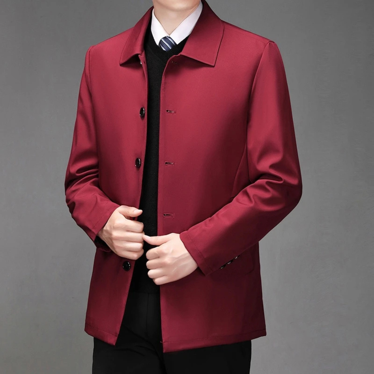Axel | Men's Smart Casual Lightweight Button Jacket Navy