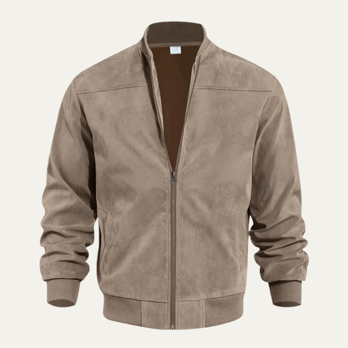 Axel | Men's Casual Suede Bomber Jacket Olive Green