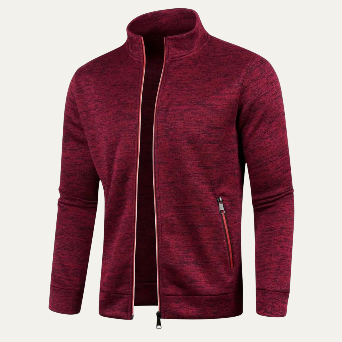 Beau | Men's Fleece Zip Up Jacket Navy Blue