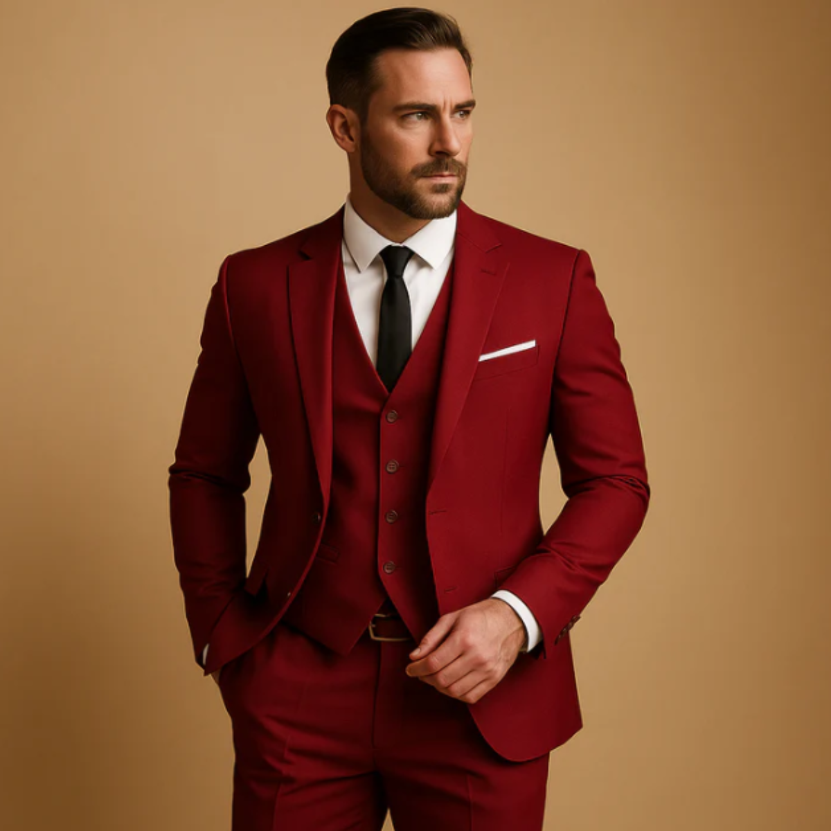 Ezra | Men's Three Piece Suit Gray Slim Fit Blazer Vest Pants