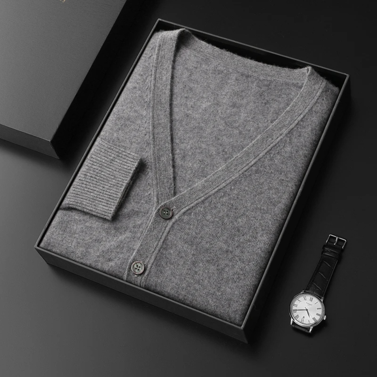 Bram | Men's Crew Neck Cardigan Sweater Camel