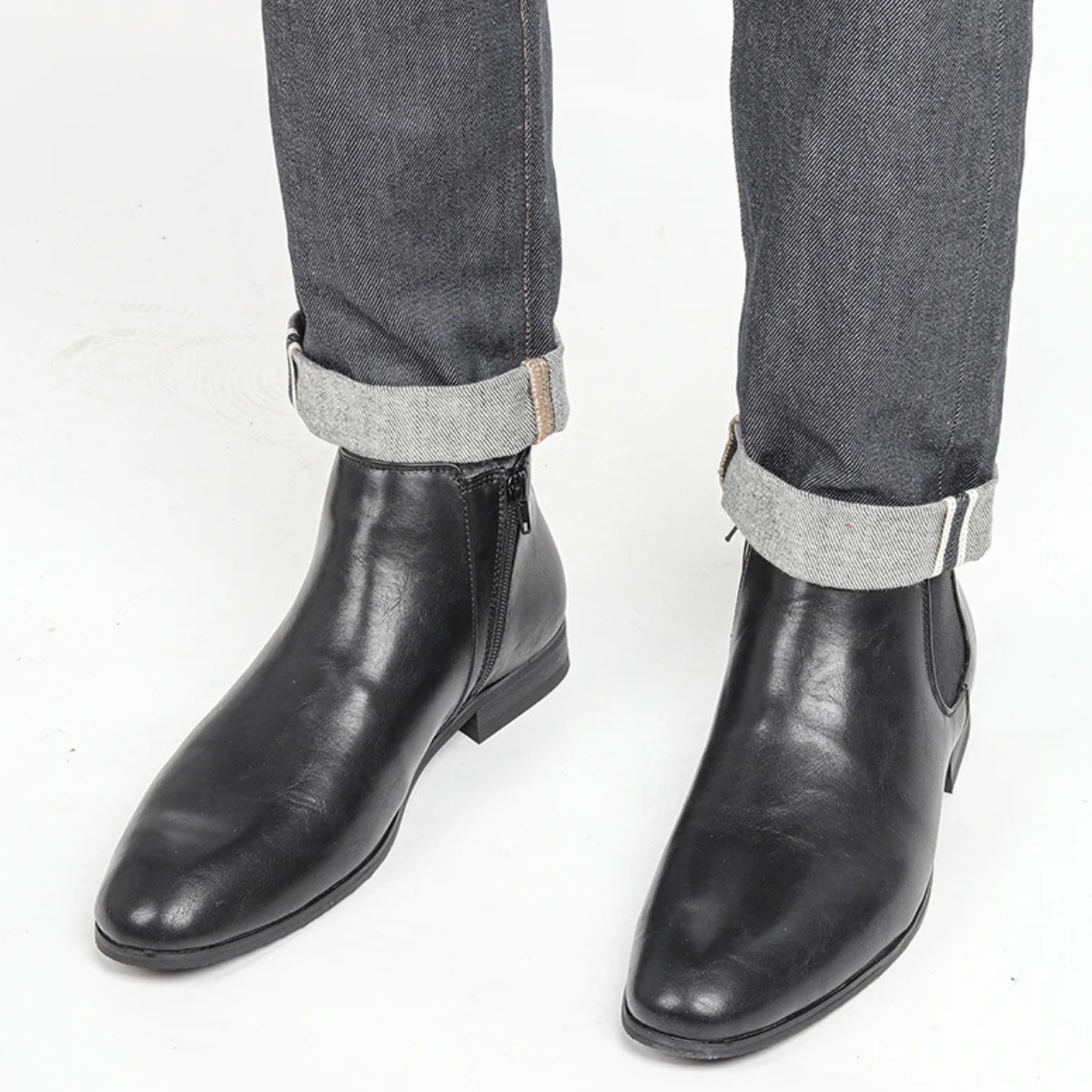Axel | Men's Leather Chelsea Ankle Boots Brown Elastic Side Panels