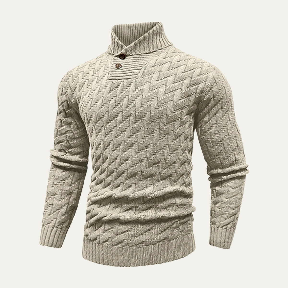 Beckett | Men's Textured Turtleneck Sweater Navy Cable Knit