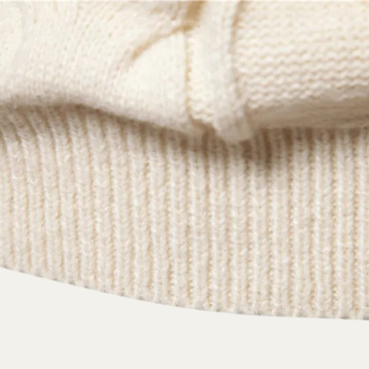 Jasper | Men's Cable Knit Sweater Cream Crew Neck