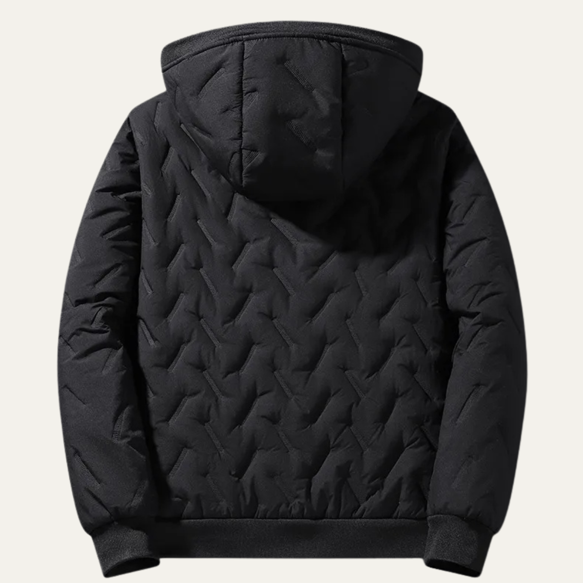 Axel | Men's Thermal Fleece Sherpa Hooded Puffer Jacket Black