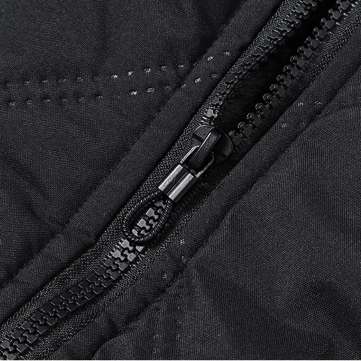 Beau | Men's Quilted Puffer Jacket Black Sherpa Lined
