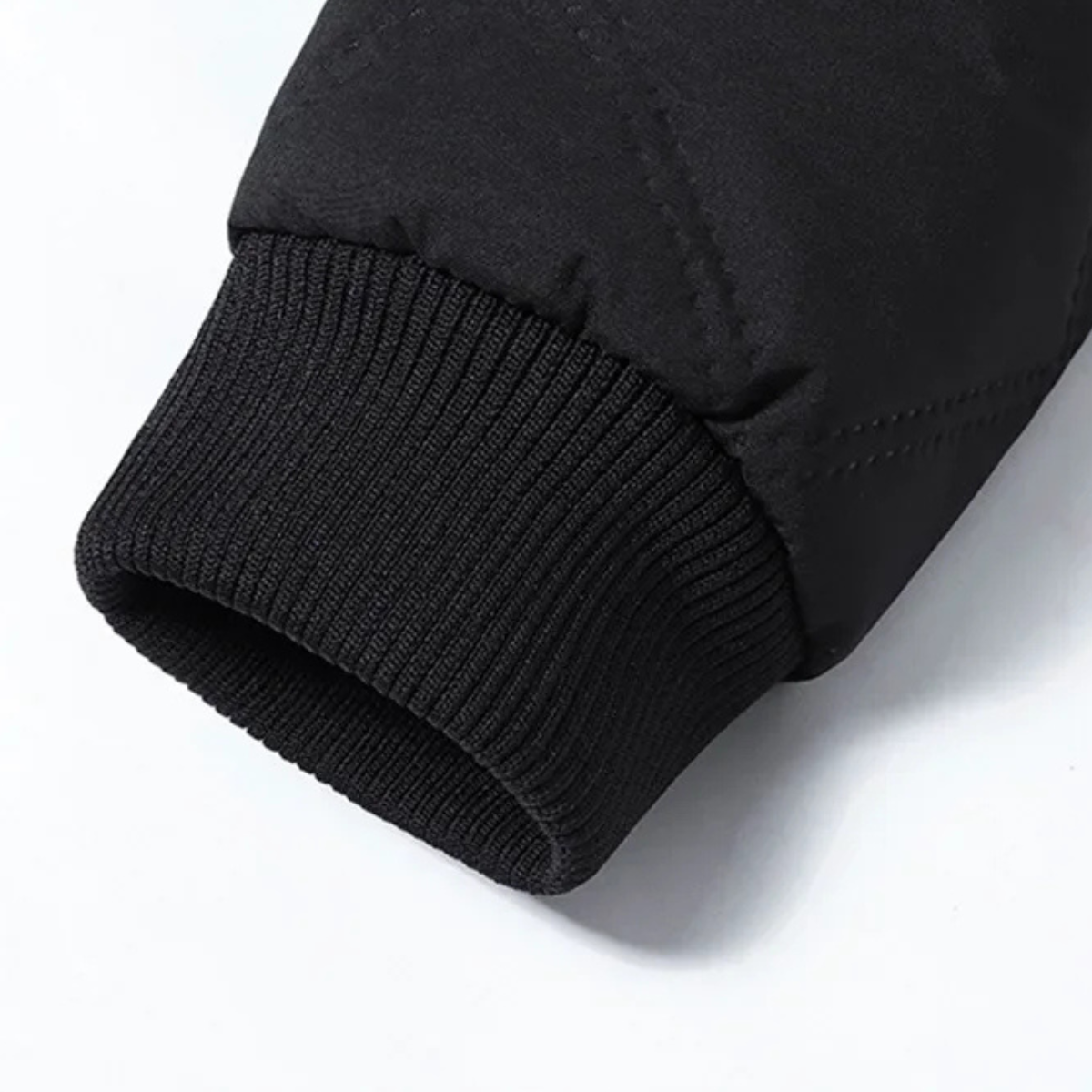 Beau | Men's Quilted Puffer Jacket Black Sherpa Lined