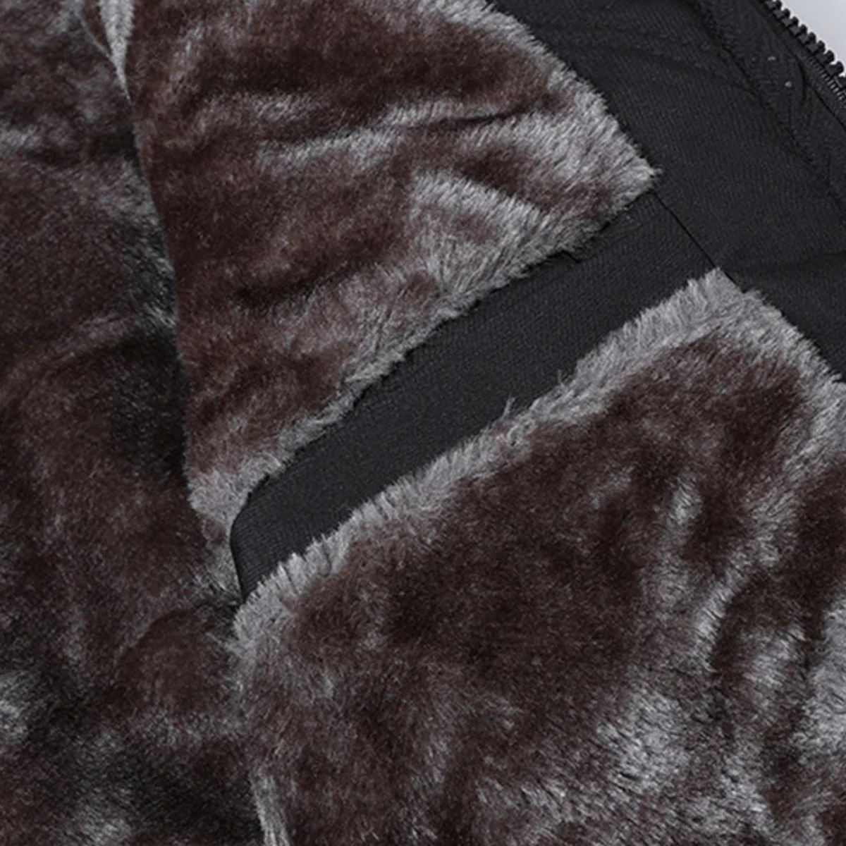Beau | Men's Quilted Puffer Jacket Black Sherpa Lined