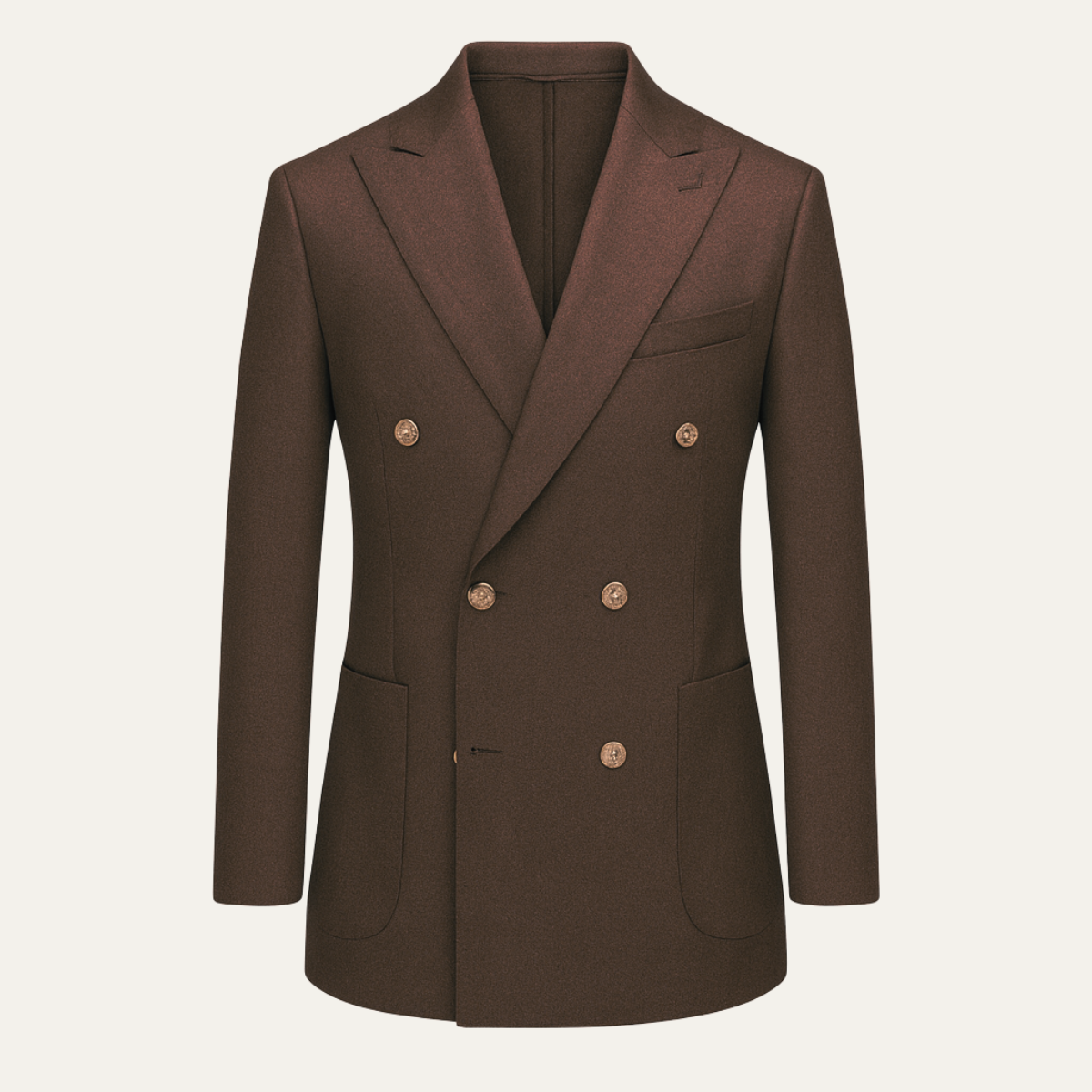 Ash | Men's Double Breasted Suit Brown Formal Two Piece