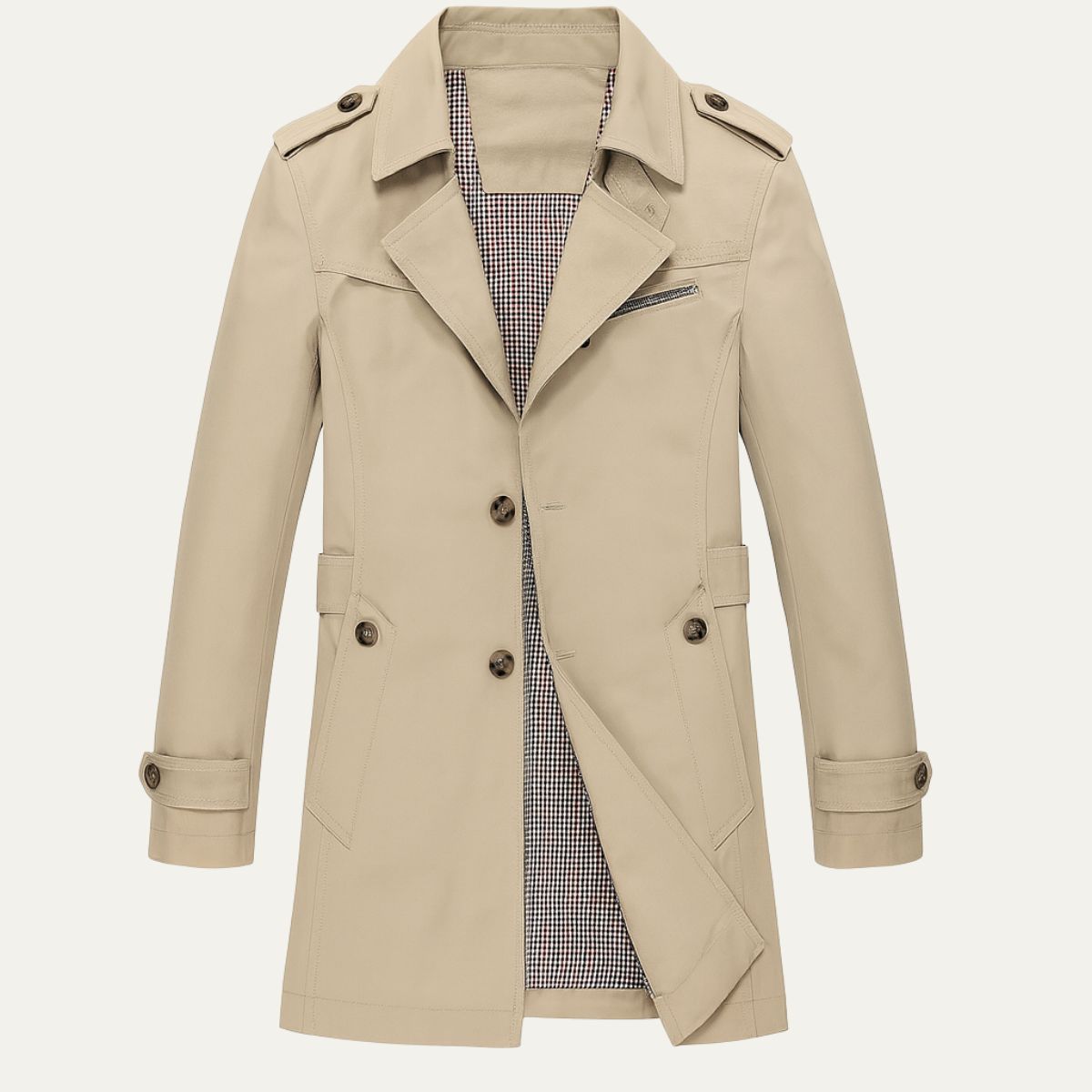 Marco | Men's Casual Trench Coat Olive Double Breasted